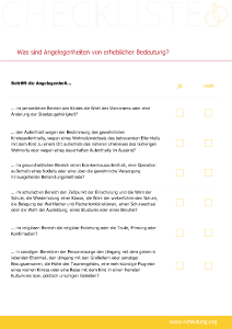 Dies ist eine Checkliste für die Angelegenheiten von erheblicher Bedeutung.