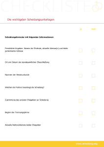 Wichtige Scheidungsunterlagen - kostenlose Checkliste von scheidung.org zum Download