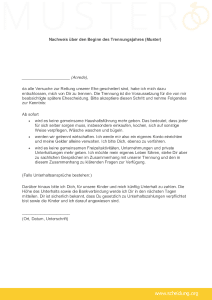 Nachweis über Beginn des Trennungsjahres - kostenloses Muster von scheidung.org zum Download