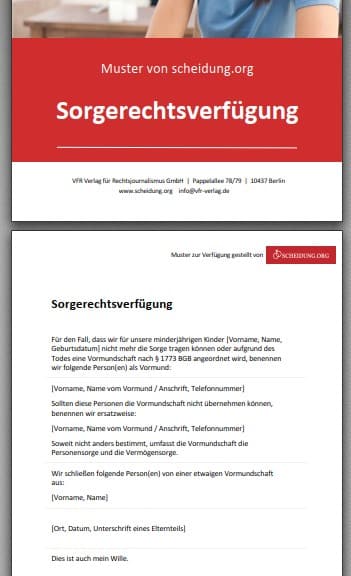 Sorgerechtsverfügung - kostenloses Muster von scheidung.org zum Download